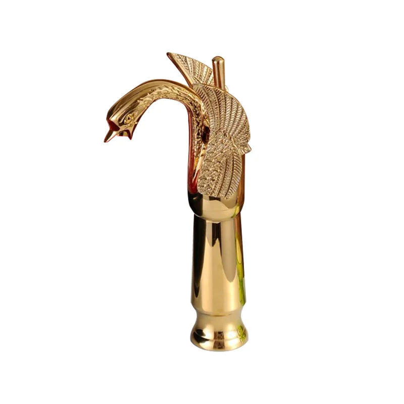 Free shipping ti PVD single hole tall swan mixer tap swan faucet new