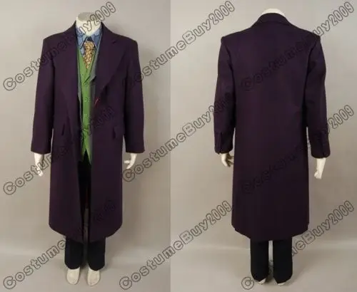 

Batman The Dark Knight Joker cosplay costume wool purple trench coat Jacket Men Halloween Costume