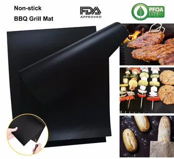 

40x34cm Reusable Non-stick BBQ Grill Mat 0.2mm Thick PTFE Barbecue Baking Liners Teflon Cooking Sheets Microwave Oven Tool
