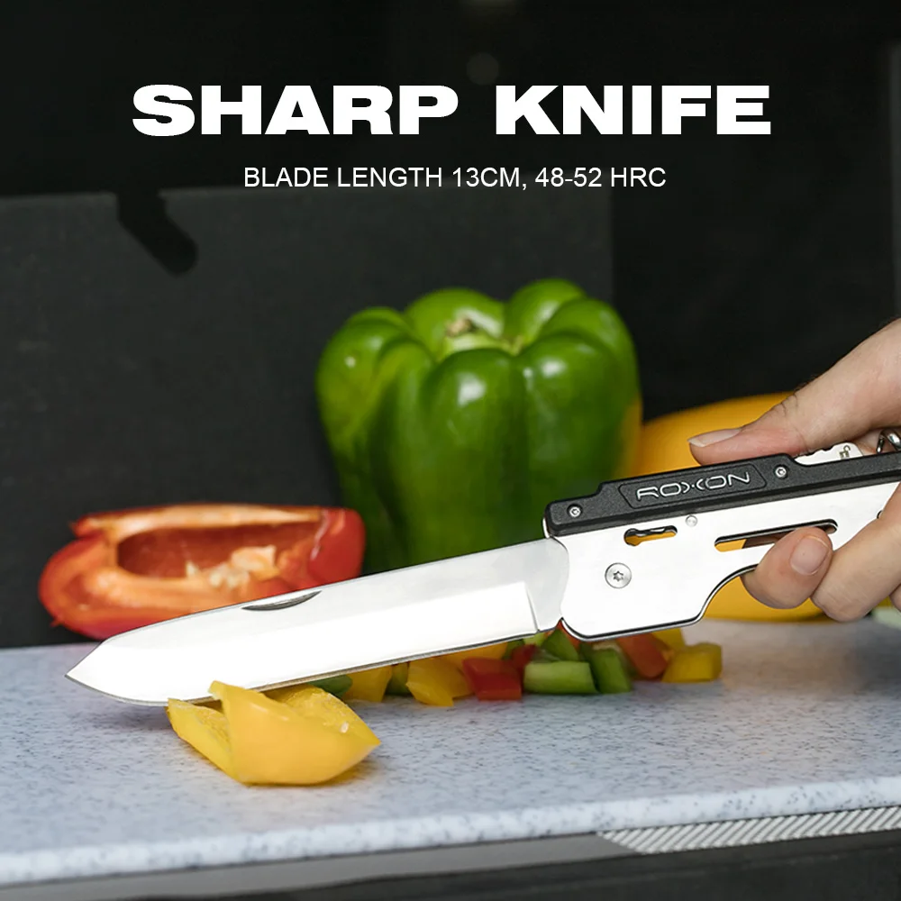 Roxon multiherramienta de Camping al aire libre herramientas de la cocina EDC Kit de acero inoxidable barbacoa parrilla conjunto de herramientas de Cocina Barbacoa cuchillo tenedor cuchara