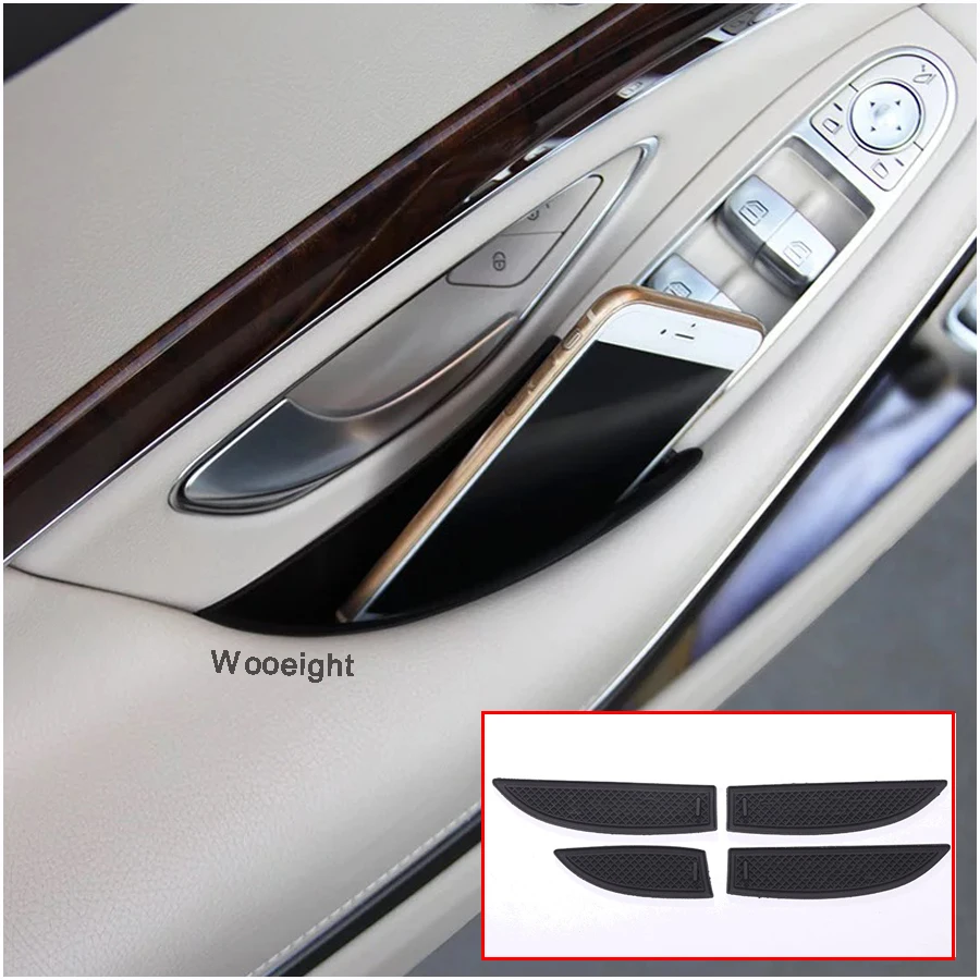 4Pcs For Mercedes Benz S Class 2014-2017 Car Armrest Box Door Handle Storage Glove Box Holder Container Organizer (2)