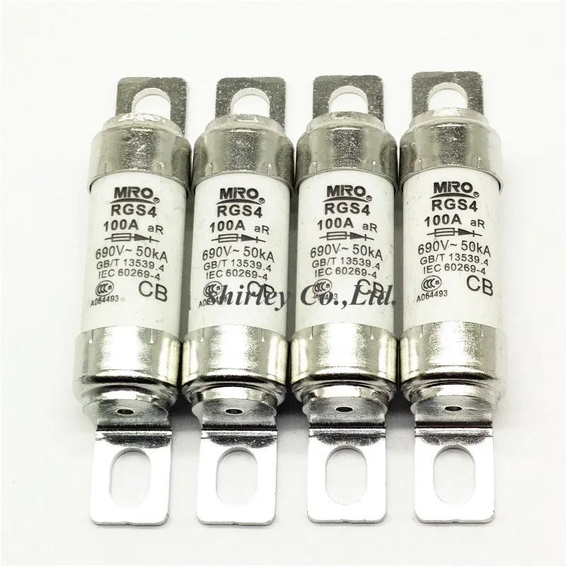 Предохранитель RGS4 10A 16A 20A 25A 30A 35A 40A 50A 63A 70A 75A 85A 100A 690V с болтами Тип предохранителя