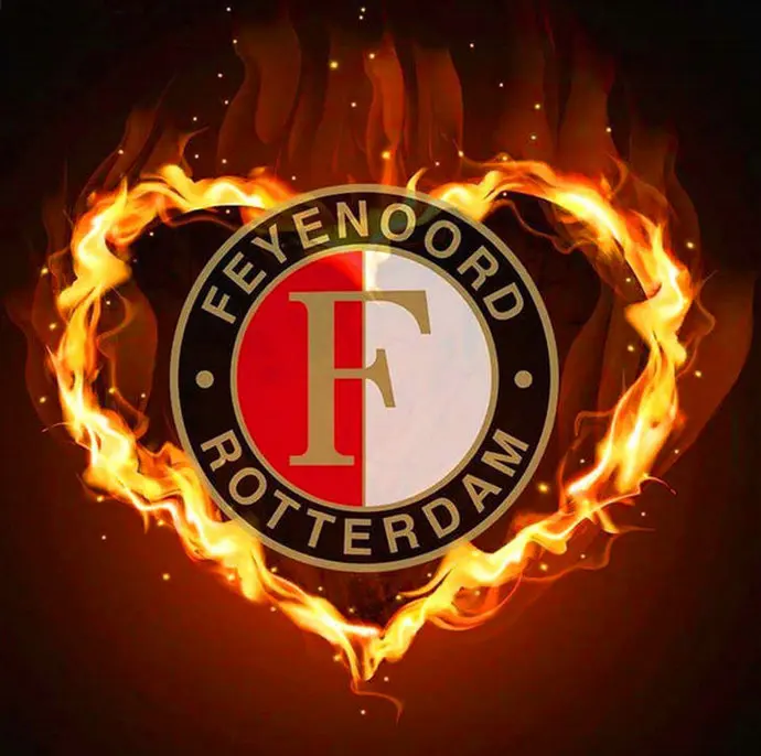 

5D diamond painting Feyenoord heart fire icon full square / round drill 3d diamond embroidery "F" football badge mosaic kit