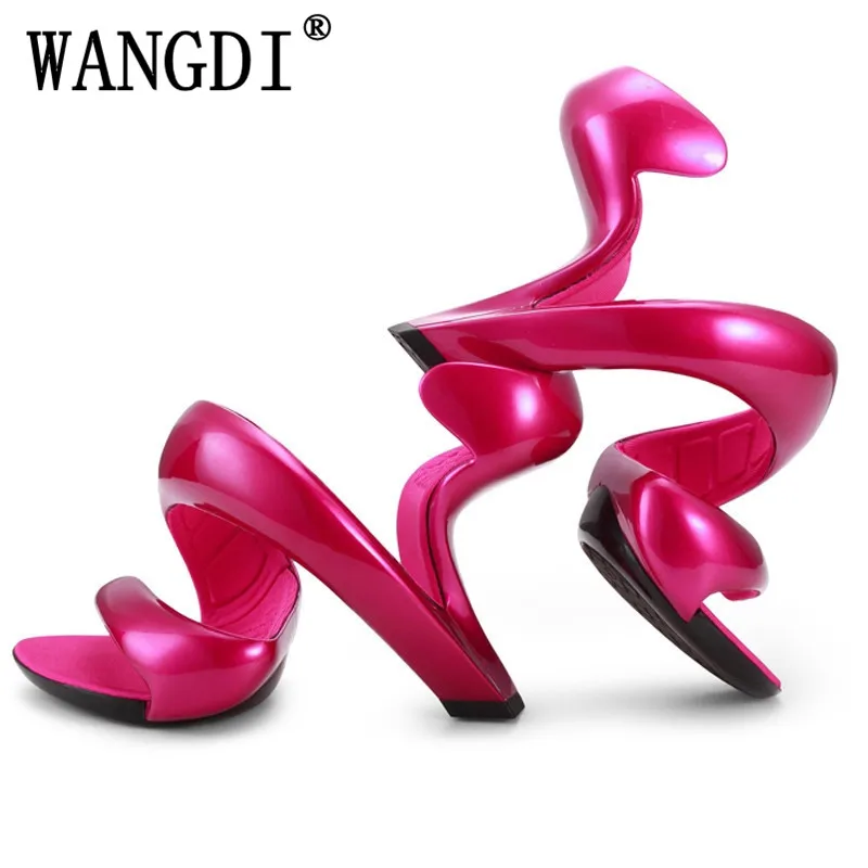 

EdBeauty Women Sandals Summer New Fashion Bottomless Snake High Heels Platform Sandals Shoes Woman Wedding Shoes Women Pumps