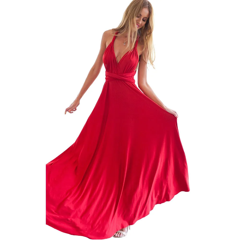 

2019 New Multi-dress Sexy Stunning Multi-rope Bandage Red Dress Plus Size Summer Bodycon Dress Long Dress
