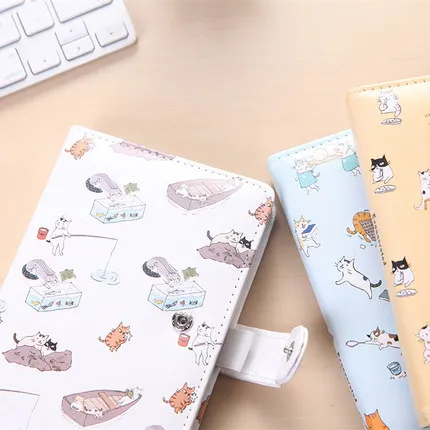 50K Diary Cat Magnetic Magnetic Cute Lovely Leather Color Page Notebook Personal Diary / Weekly Plan / Agenda Fashion Notepad