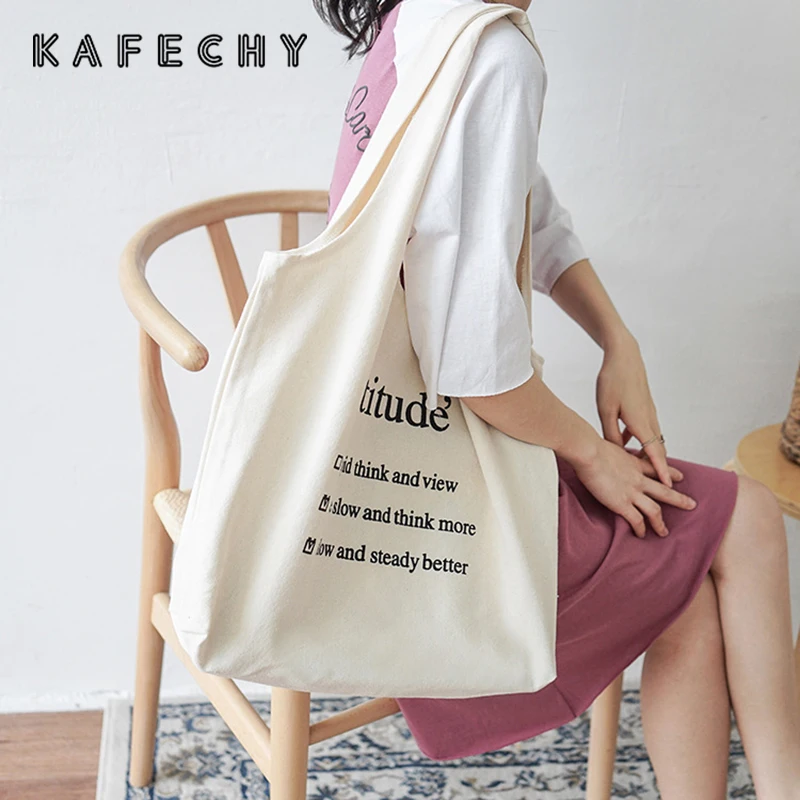 

Simple Letter Summer Canvas Bag For Women High Capacity Shoulder Bag Student Girls Casual Handbags Designer Tote Shopping Bags