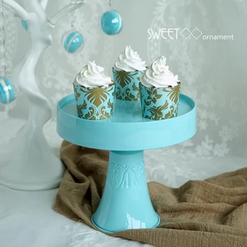 

SWEETGO blue vintage cake stand metal stand up cupcakes holder cakepops table decorating candy bar party supplier