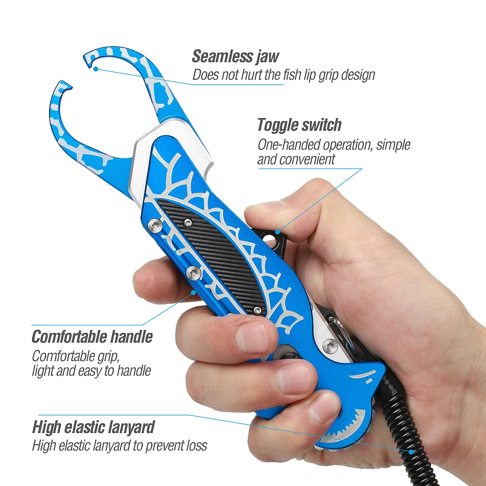 DONQL Multifunctional Fishing Lip Grip Pliers Line Cutter Hooks Remover Scissors for Fishing Clamp High Quality Fish Grip Tools (5)