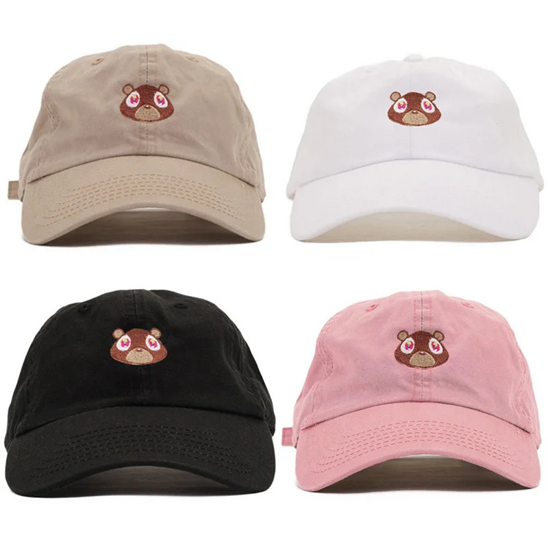 Kanye West Dropout Bear Cap Women Men Solid Embroidery Bears Baseball Cap Male Hip Hop Hat Female Lovely Animals Hats CP0154 (3)