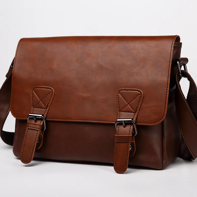

New Casual Business Men's Messenger Bag Men Crossbody Shoulder Bags High grade PU Leather
