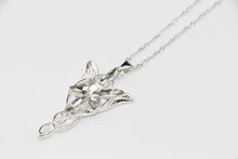ZRM Fashion Arwen Evenstar Necklace The Elves Princess Crystal Silver Cubic Zirconia Stone Pendant Jewelry For Women Gifts