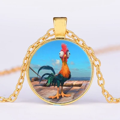 Ожерелье SONGDA Moana с изображением океана, маленький волшебник, милое изображение Моаны для маленькой девочки, стеклянный кабошон, массивное ожерелье с подвеской - Окраска металла: Style 15
