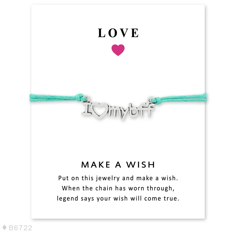 Регулируемые браслеты для девушек с надписью Love и I love My Best Friends Forever|charm bracelet|bracelets &