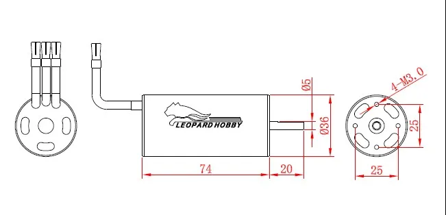 1 шт леопарда LBP3674 KV2650 KV3270 KV1900 KV2200 KV1650 KV1300 4 полюса Бесколлекторный двигатель для RC автомобилей/RC лодка