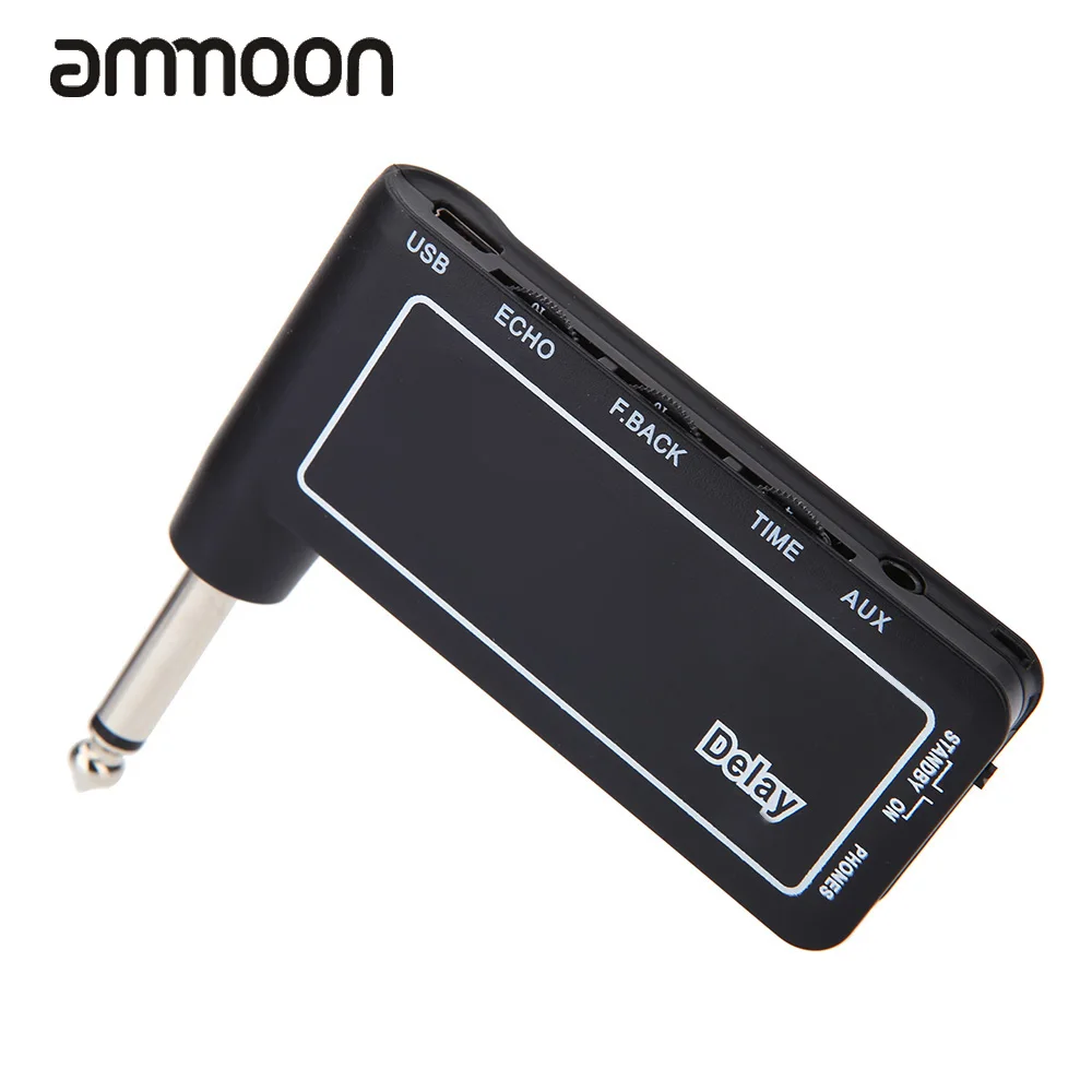 Brand New Mini Rechargeable Electric Guitar Plug Headphone Amp Amplifier Digital Delay Effect Guitar Parts Accessories