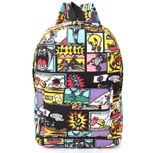 Тканевый рюкзак с граффити, школьная сумка для студентов-подростков, рюкзаки для мальчиков и девочек, рюкзаки, сумки с мультяшным принтом, уличный рюкзак Escolar
