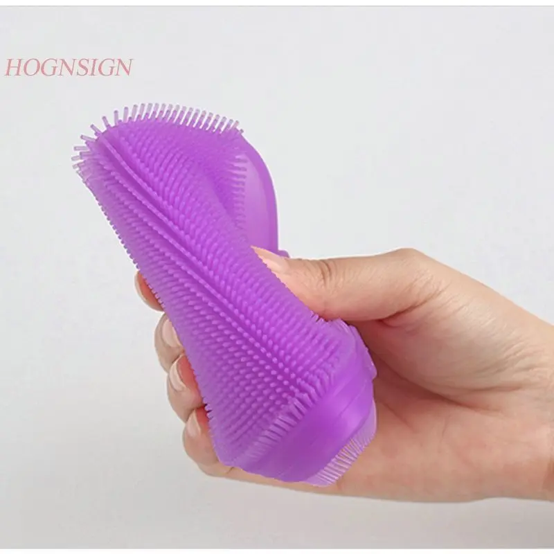 Baby Shampoo Soft Brush Silicone Gloves Type Children Back Massage Adult Wash Bath Body Cleansing Care Tool Stress Relax