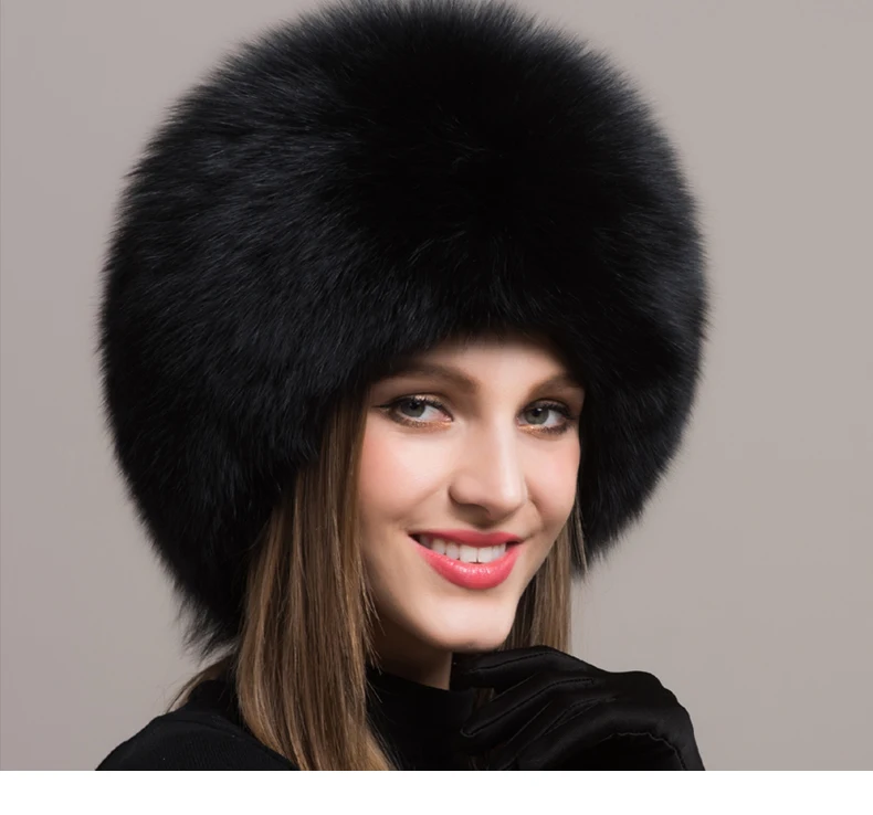 Шапка из натурального Лисьего меха, женская шапка из лисьего меха, утолщенная меховая шапка, зимняя теплая женская шапка, модная женская шапка-ушанка