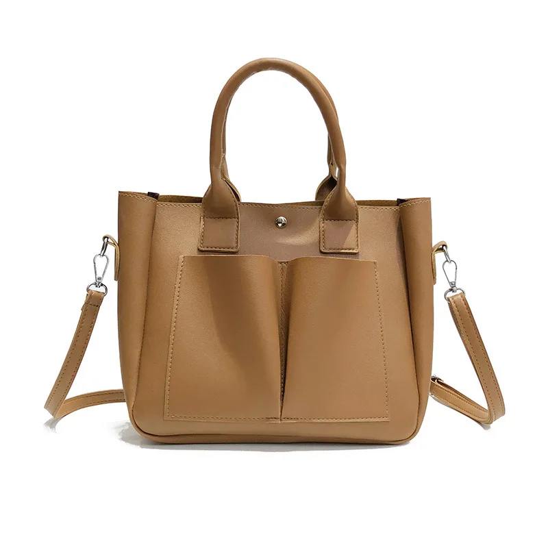 

2019 new Pu Leather Bag Simple Handbags Famous Brands Women Shoulder Bag Big Trunk Tote Vintage Ladies Crossbody Bags
