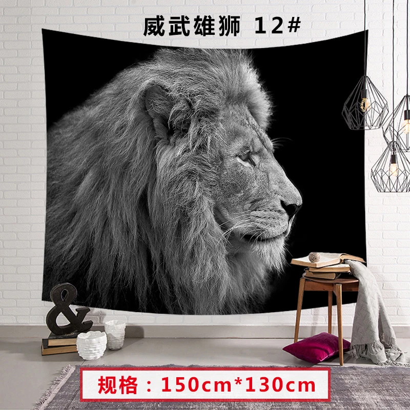 150x130cm lion Новое печатное простое одеяло Tapisserie Фон тканевый ремонт Ins гобелен декоративная сетка настенная Ручная стирка машинная стирка - Цвет: 150x130cm lion