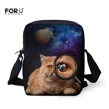 FORUDESIGNS/детские мини-сумки с забавным принтом кота, сумка через плечо для девочек, сумка через плечо, клатч, маленькие сумки, новинка