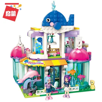 

Enlighten Building Block Girls Friends Blue Whale Aquarlum 2 Figures 327pcs Educational Bricks Toy For Girl Gift