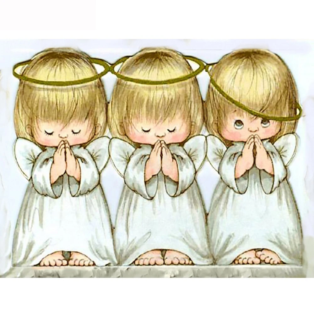 Diamond Embroidery Cartoon Needlework Full Square Drill Diamond Painting Cross Stitch Angels Wall Sticker 5D DIY Gift LK1
