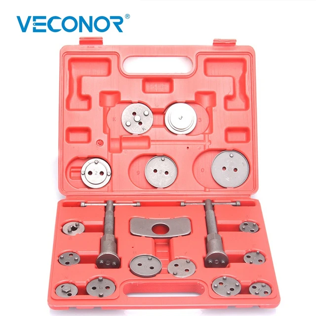 18pcs Universal Caliper Brake Piston Tool Kit Disc Brakes Rewind Wind Back  Pad With Case For VW AUDI FORD BMW Citroen - AliExpress