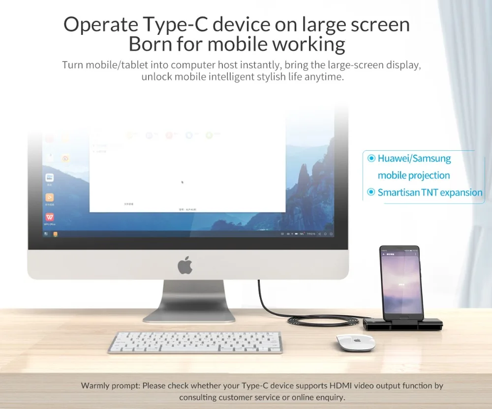 ORICO type-C многофункциональная док-станция с 4 портами HDMI LAN PD в 1 с подставкой для Micro usb type A для WindowS для MacOS