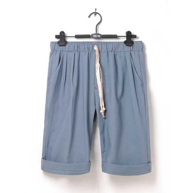 MRMT Брендовые мужские шорты летние льняные шорты для мужчин однотонные повседневные 5 очков пляжная одежда