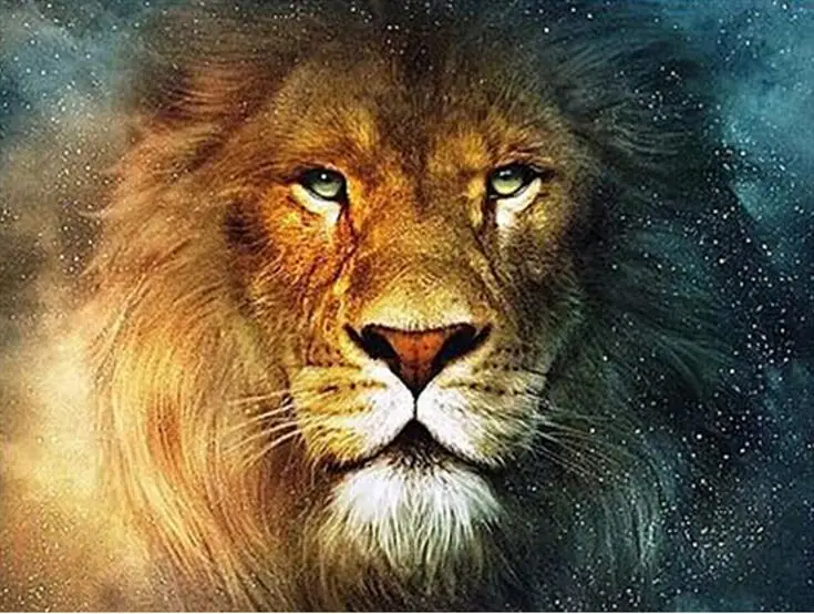 

oneroom DIY Diamond Painting lion mighty animal home decoration rhinestones Mosaic Embroidery Diamond inlay knitting needles