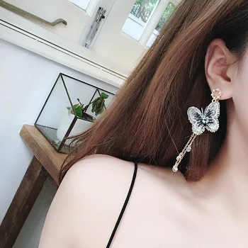 

Yarn Ethnic Animal Women Dangle Earrings Embroidered Butterfly Earrings For Women Drops Earrings Bohemian Earrings