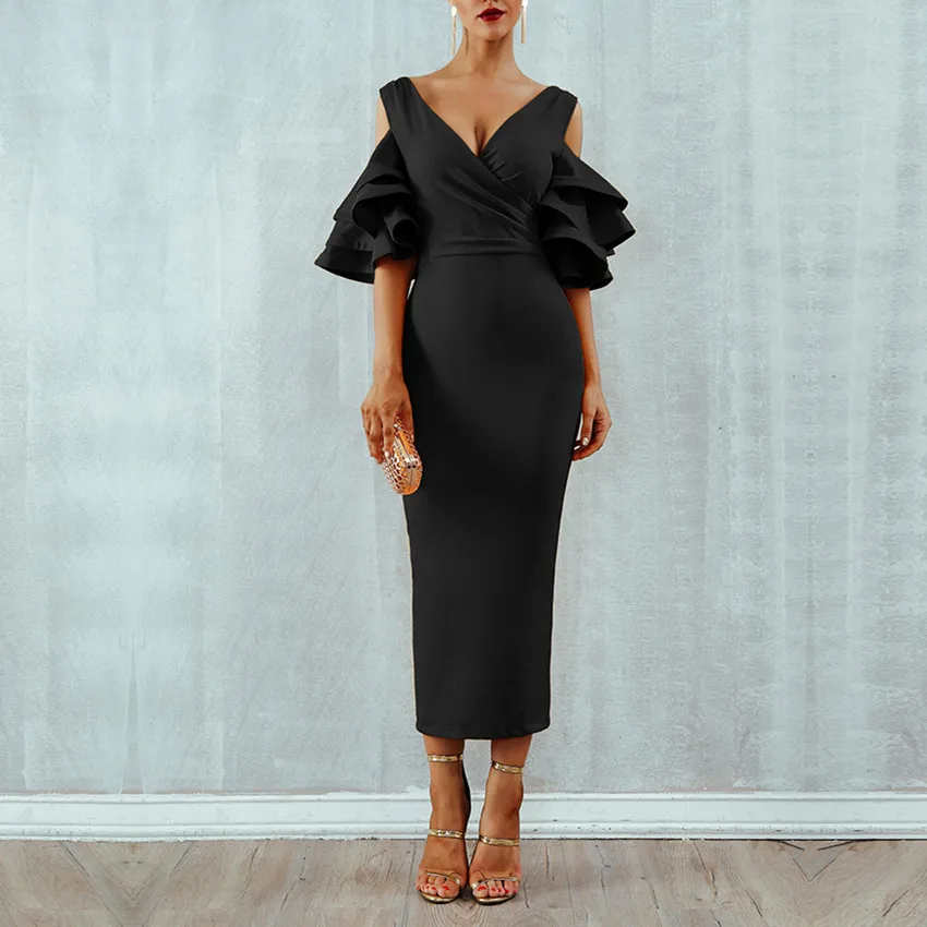 DressBird 2019 женское летнее облегающее вечернее платье сексуальные платья с V
