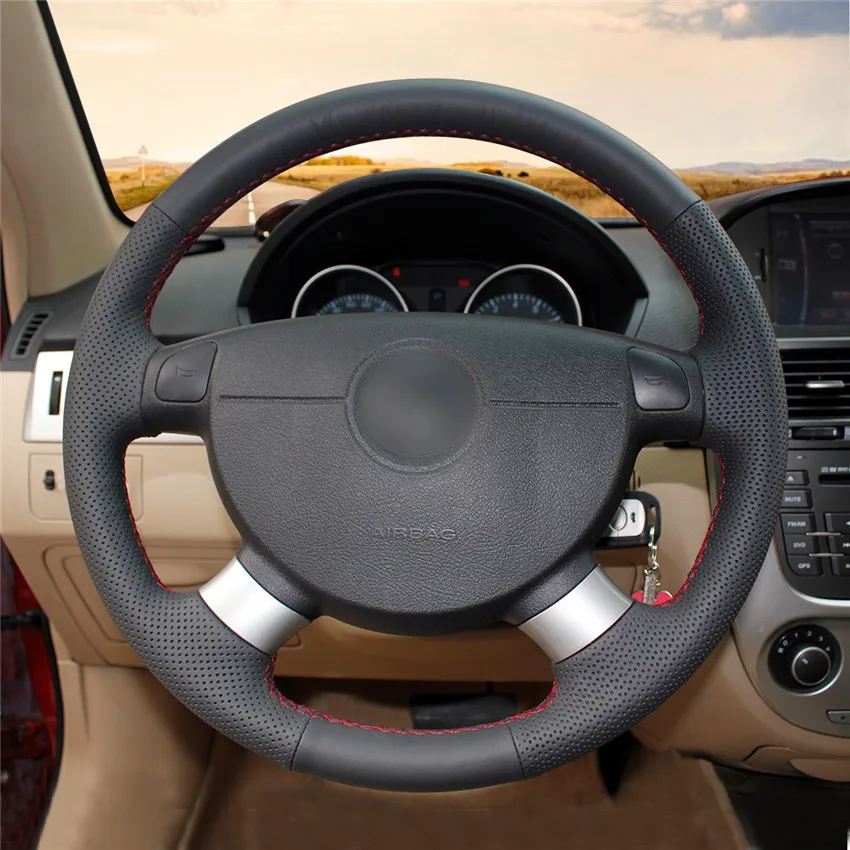MEWANT черные чехлы на руль из искусственной кожи для Chevrolet Lova Aveo Buick Excelle Daewoo Gentra 2006