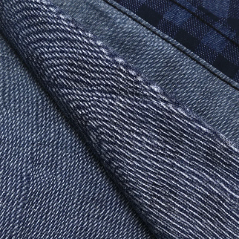 New Arrival Men's Long Sleeve Plaid Shirts Spring Autumn 100% Cotton Brand Casual Male Denim Dress Shirt Work Shirts Tops  (3)