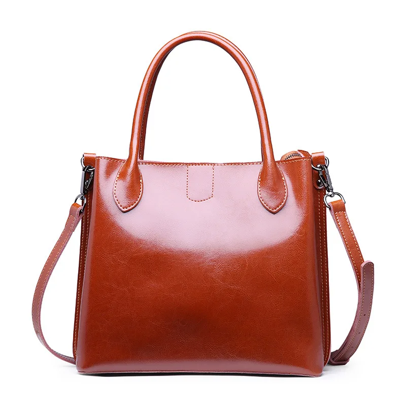 

New Arrival Luxury Handbags Women Bags Designer Genuine Leather Casual Shoulder Crossbody Bags Ladies Soft Large Tote Bags Brown