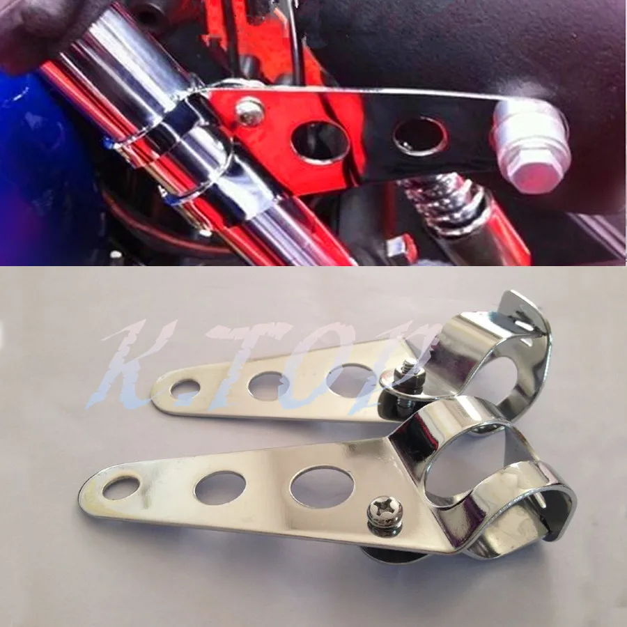 1 Pair Universal Chrome Motorcycle Streetfighter Headlight Head Lamp