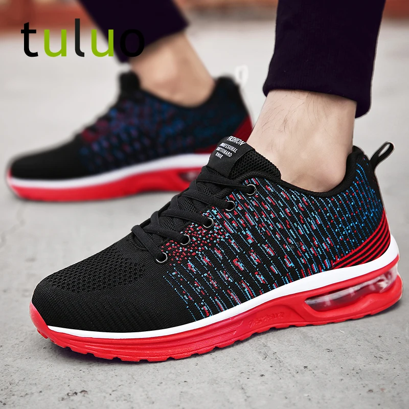 

TULUO Air Cushion Running Shoes Men Sneakers Lightweight Lace-up Trainers Mesh Breathable Unisex Sport Shoe Zapatillas Hombre