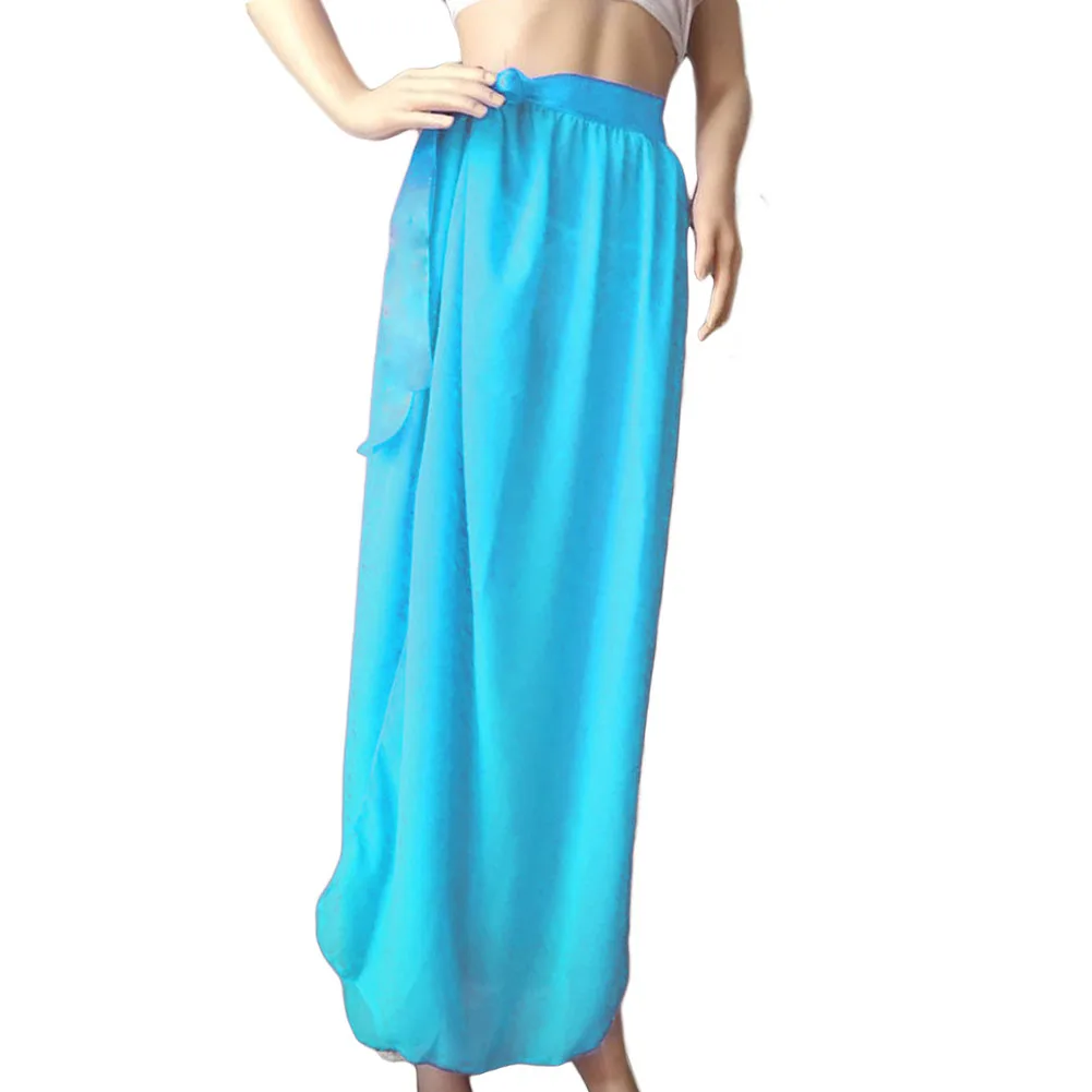 Yvonne Women Swim Sunscreen Bikini Chiffon Sarong Side Slit Beach Skirt Maxi Swimsuit Cover Swimwear | Женская одежда
