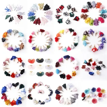 

20 Styles Soft Colorful Tassel Findings Flower Silk Polyester Charms Pendant Drop Earring Tassel For Jewelry DIY Graft Making