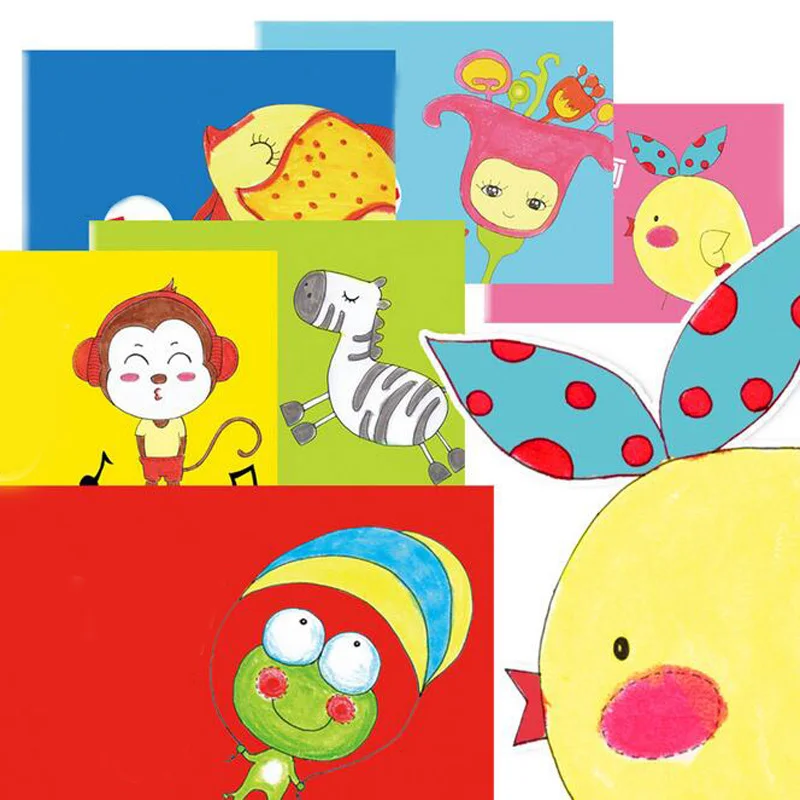 New 16 Pages Colorful Diy Cartoon Childrens Hand Painted