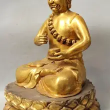 S02607 2" Китайский Китай Тибет Буддизм храм Старый Бронзовый Gild Acalanatha Статуя Будды