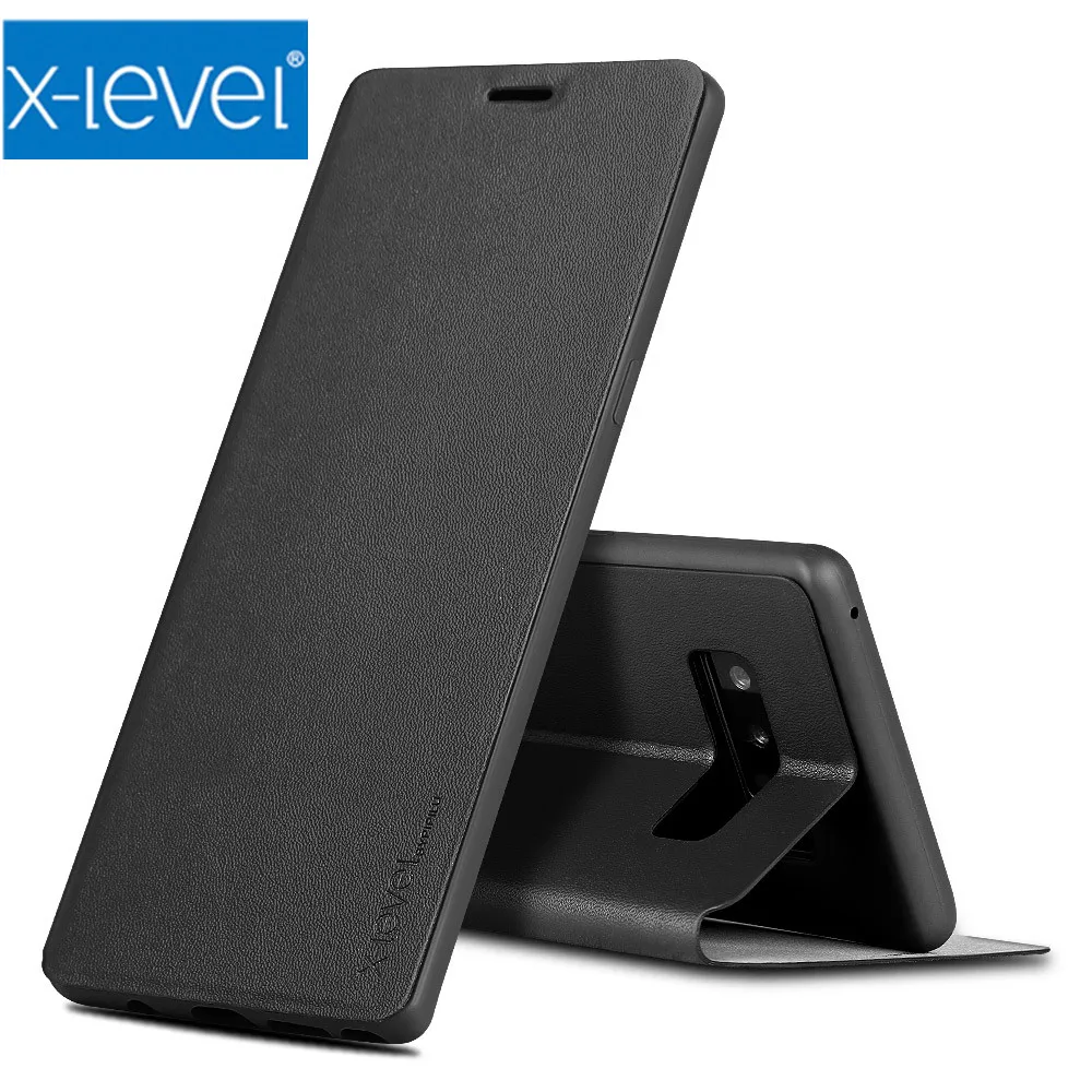 X level Роскошный деловой откидной Чехол для samsung Galaxy Note 8 5 4 3 S7 Edge S8 S9 Plus Dual Sim чехол