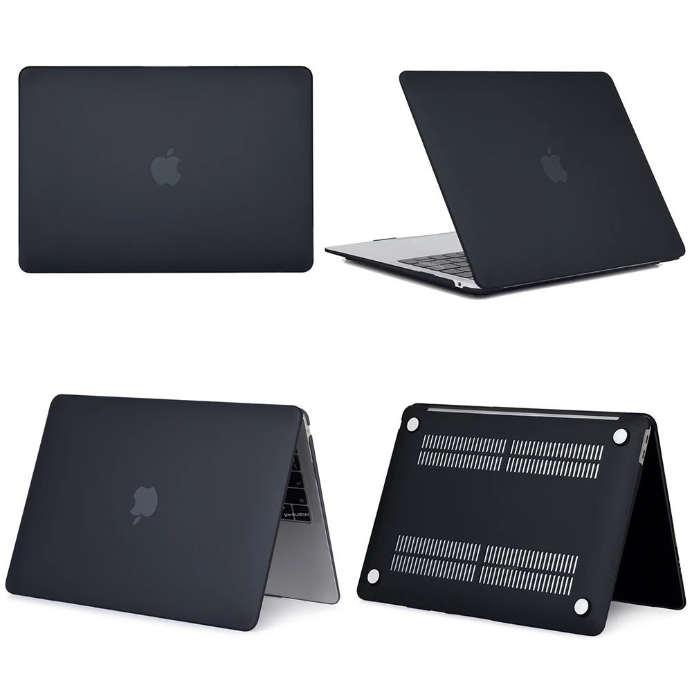 Чехол для ноутбука Apple MacBook new Air 13 A1932 Pro retina 11 12 15 для mac book New Pro 13 15 с новой сенсорной панелью+ чехол для клавиатуры - Цвет: Matte Black