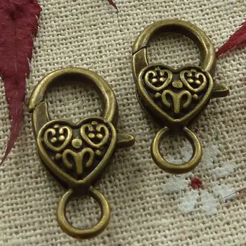 

60 pieces bronze plated lobster clasps 26x14mm #1335