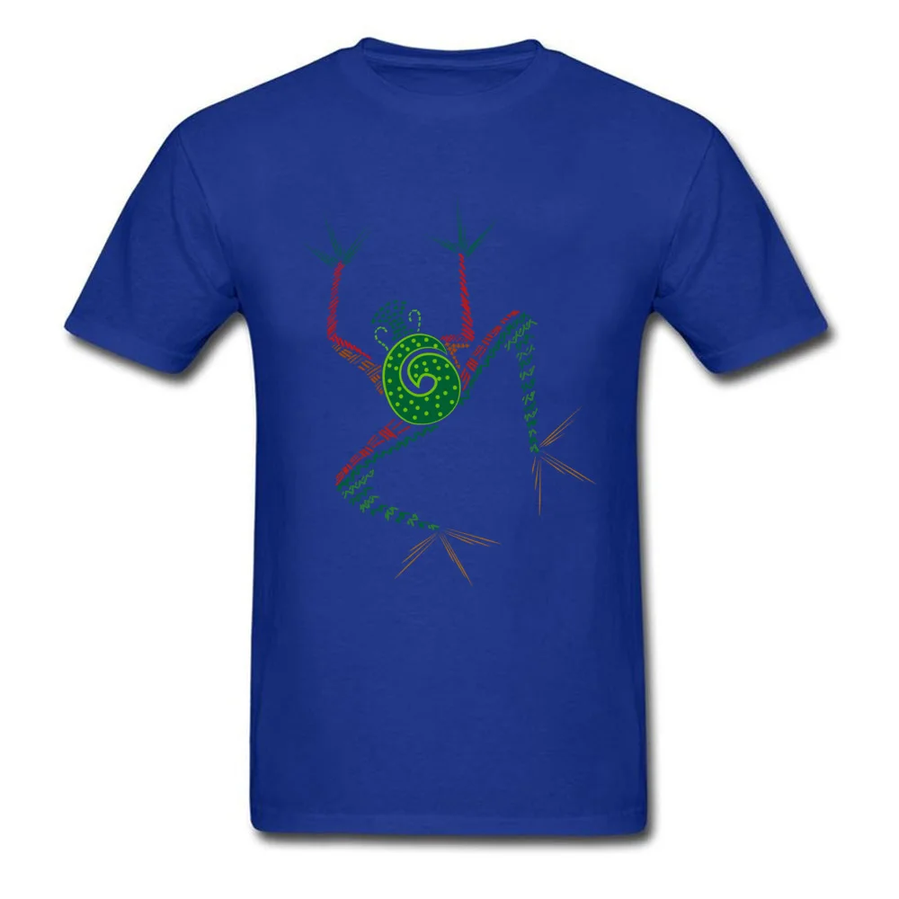 The Tribal frog Round Collar T-shirts Summer Tops & Tees Short Sleeve Funny 100% Cotton Summer Tee Shirt Gift Boy The Tribal frog blue