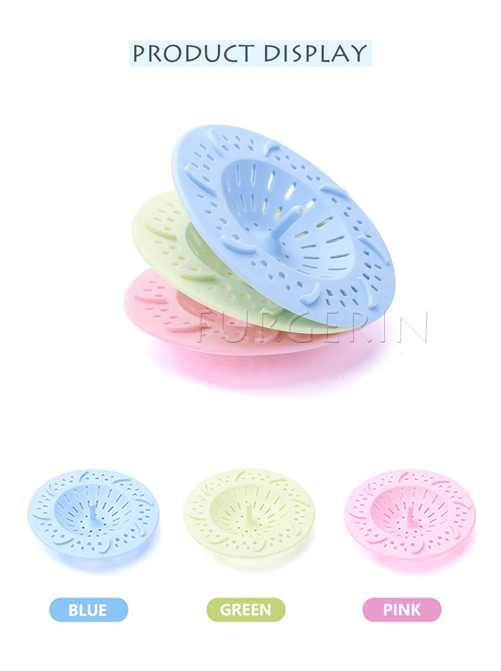 FURGERIN Hair Catcher ситечко для раковины, кухонные аксессуары для ванной комнаты, душевой фильтр, стопор, стопор для волос, крышка для раковины с ручкой