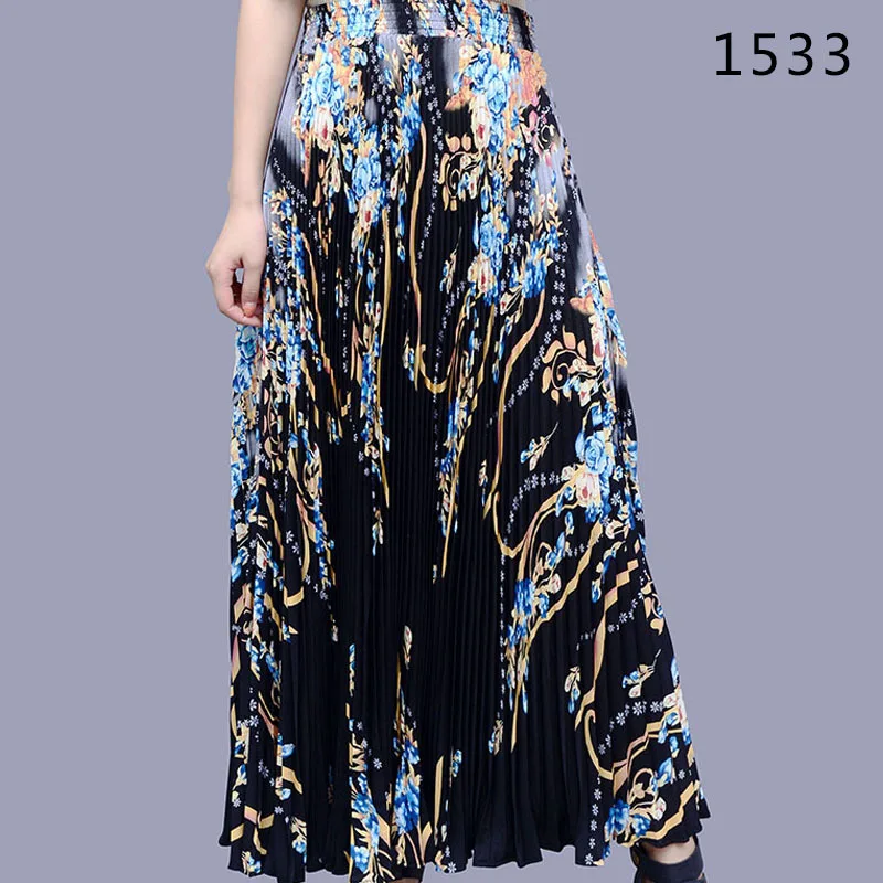 Plissada do Vintage Inferiores para Mulheres Longo Princesa Chiffon Saia Cintura Alta Grandes Saias Estilo Verão Jupe Femme 18 Cheap Saias