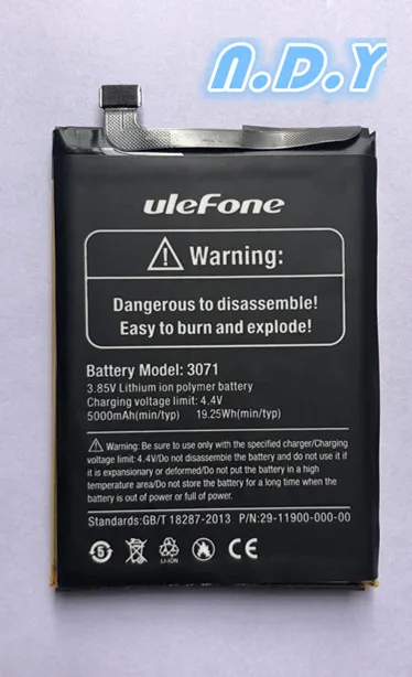 100% Оригинальный аккумулятор Ulefone Armor 6 3071 5000mAh для ULEFONE armor Bateria Batterie батареи
